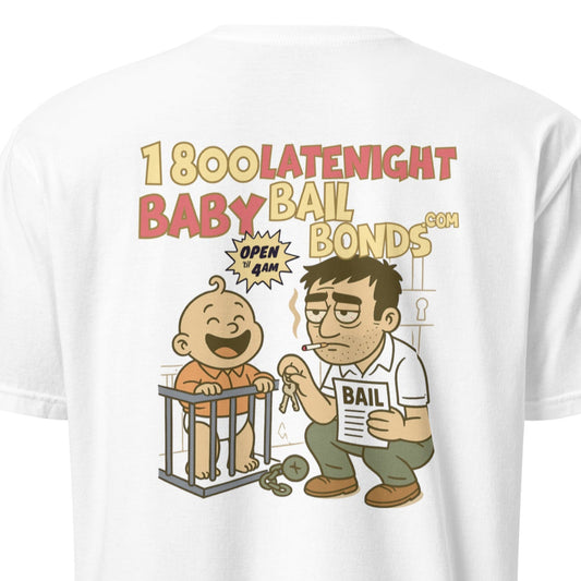 1st Edition! BabyBailBonds T (White / Light Blue)