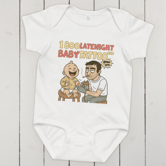 1800 LateNightBaby Tattoo.com Onesie