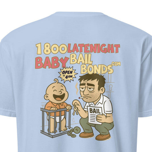 1st Edition! BabyBailBonds T (White / Light Blue)
